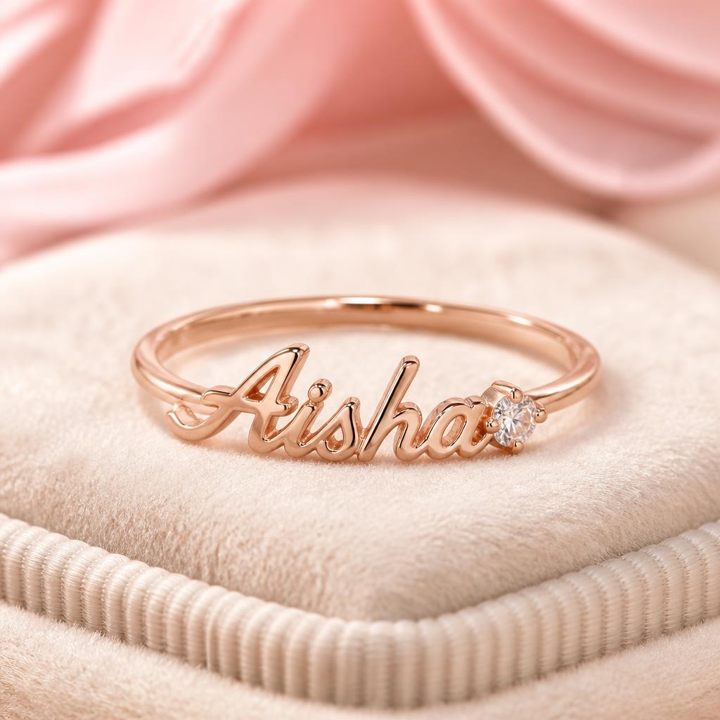 Rose Blush Name Ring